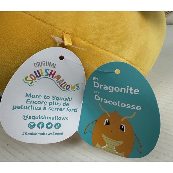 NWT Squishmallows Pokémon 10” Yellow DRAGONITE Officially Licensed Plush - Picture 6 of 8